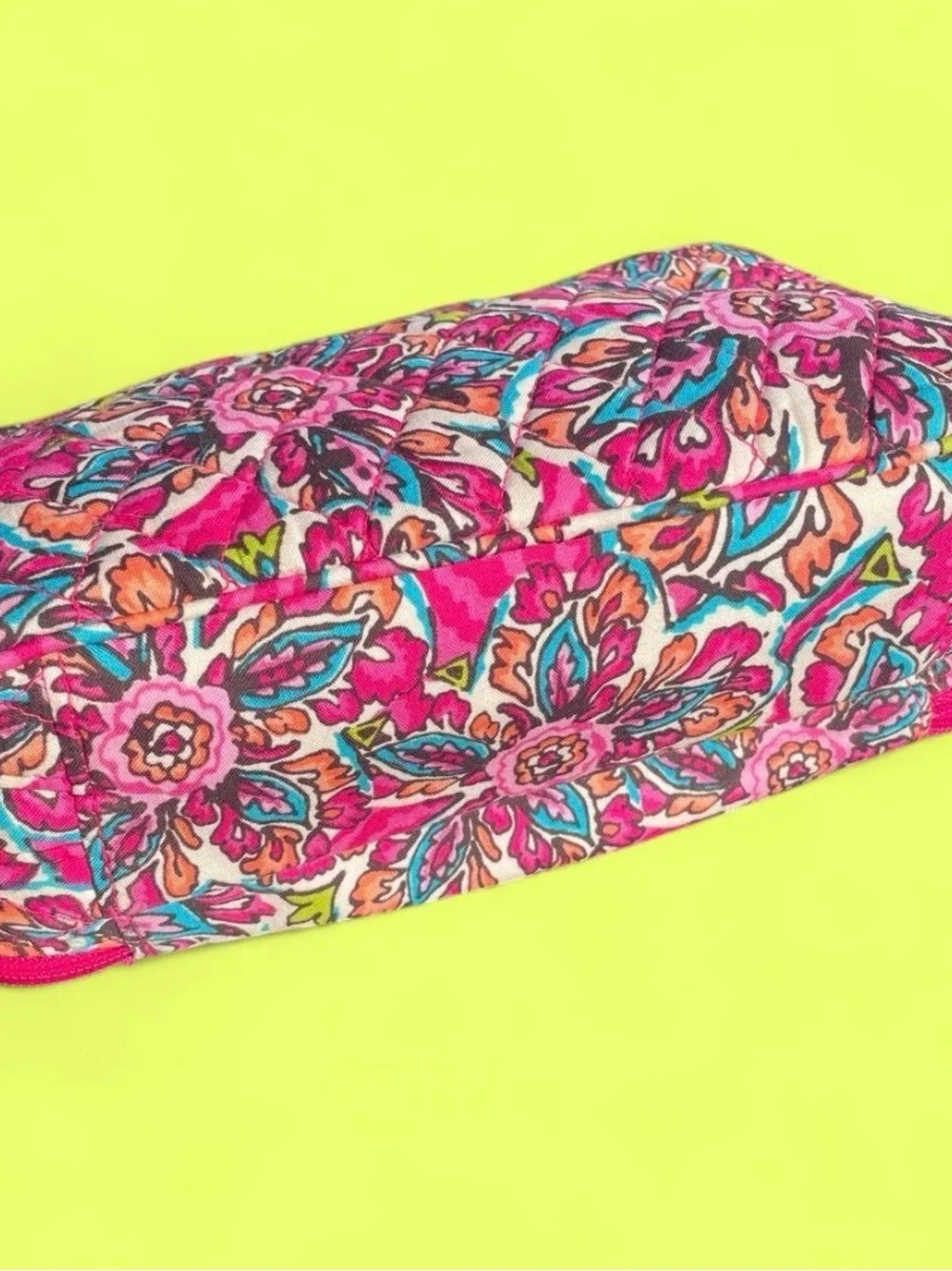 Vera Bradley Sunburst Floral dual pocket cosmetic makeup toiletry bag